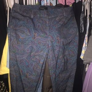 Talbots paisley women's petite size 6 carrot pants trousers